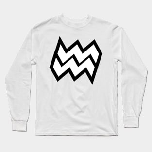 Aquarius Black Outline Long Sleeve T-Shirt